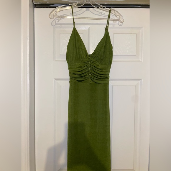 MESHKI Brittany Green Bodycon Maxi Dress NWT - Picture 6 of 6